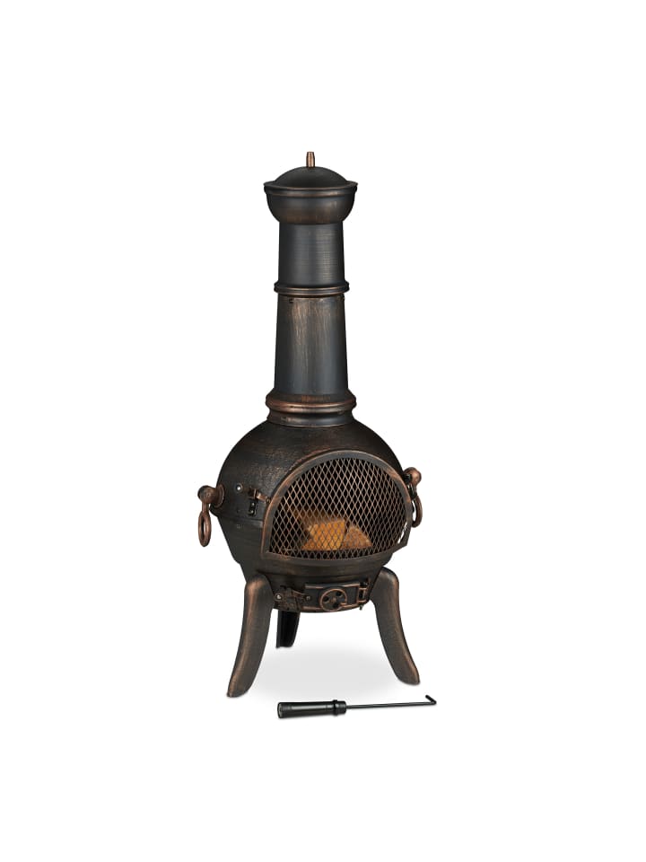 relaxdays Terrassenofen in Bronze - (B)53 x (H)110 x (T)44 cm günstig kaufen onesize