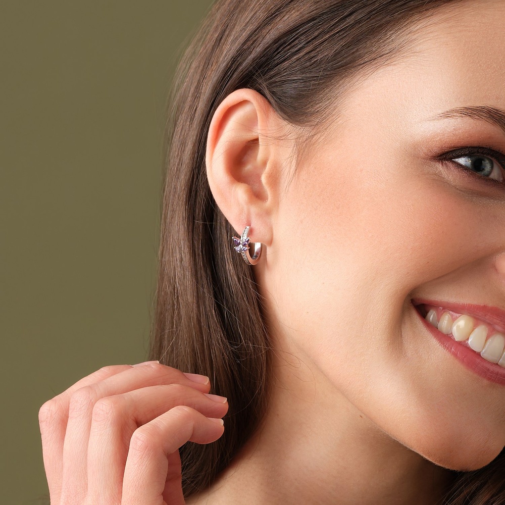 Jette Créoles 925 Argent Boucles d'oreilles