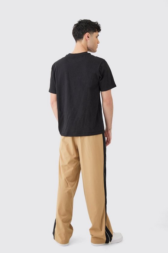 Stretch-Hose mit weitem Bein und Reißverschluss