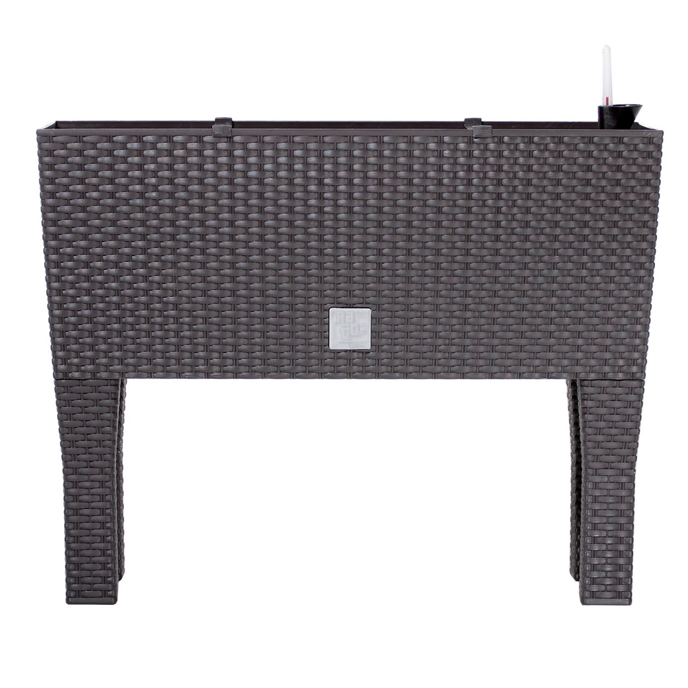 Powertec Garden XXL Pflanzkasten in Rattanoptik, ca. 72 Liter - Anthrazit