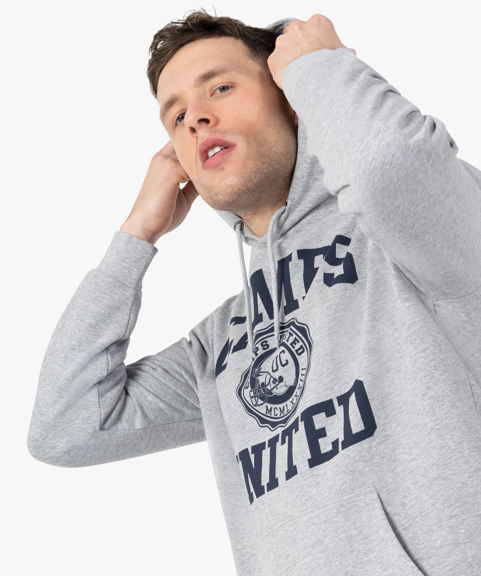 Sweat homme à capuche avec motif XXL – Camps United gris | GEMO