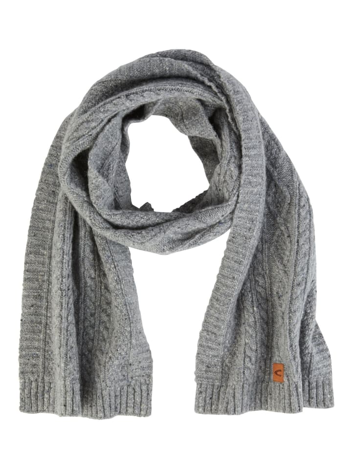 Camel Active Strickschal aus hochwertiger Merino- und Alpakawolle in Steingrau günstig kaufen onesize