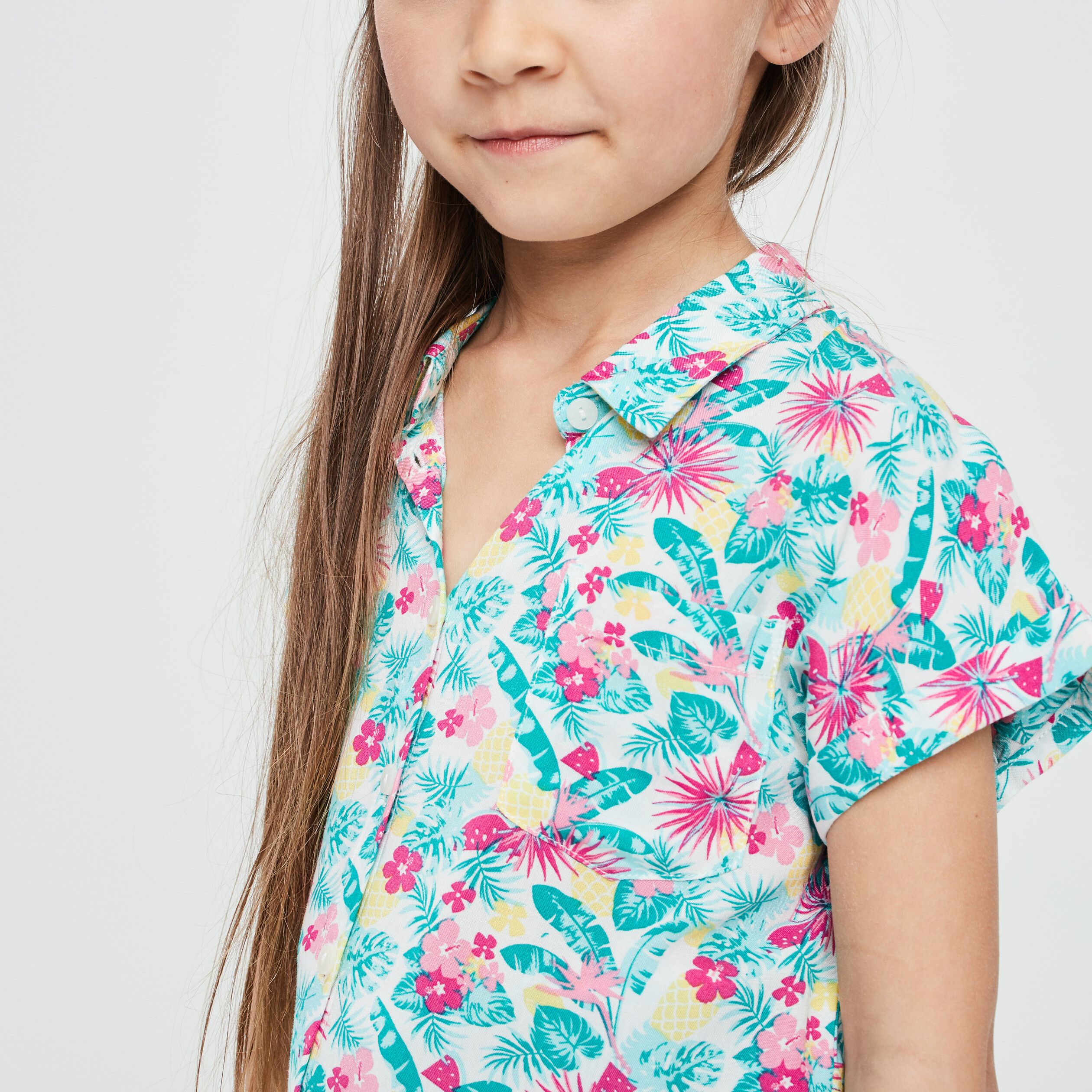 Chemise manches courtes blanc fille | La Halle