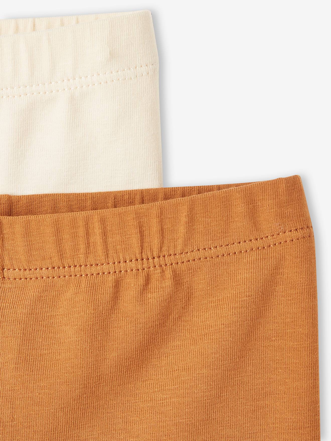 Lot de 2 leggings longs bébé fille BASICS gris chiné