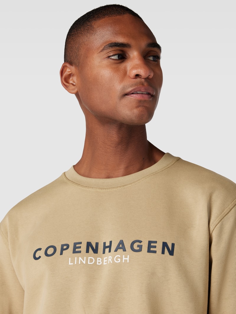 Sweatshirt mit Label-Print in beige