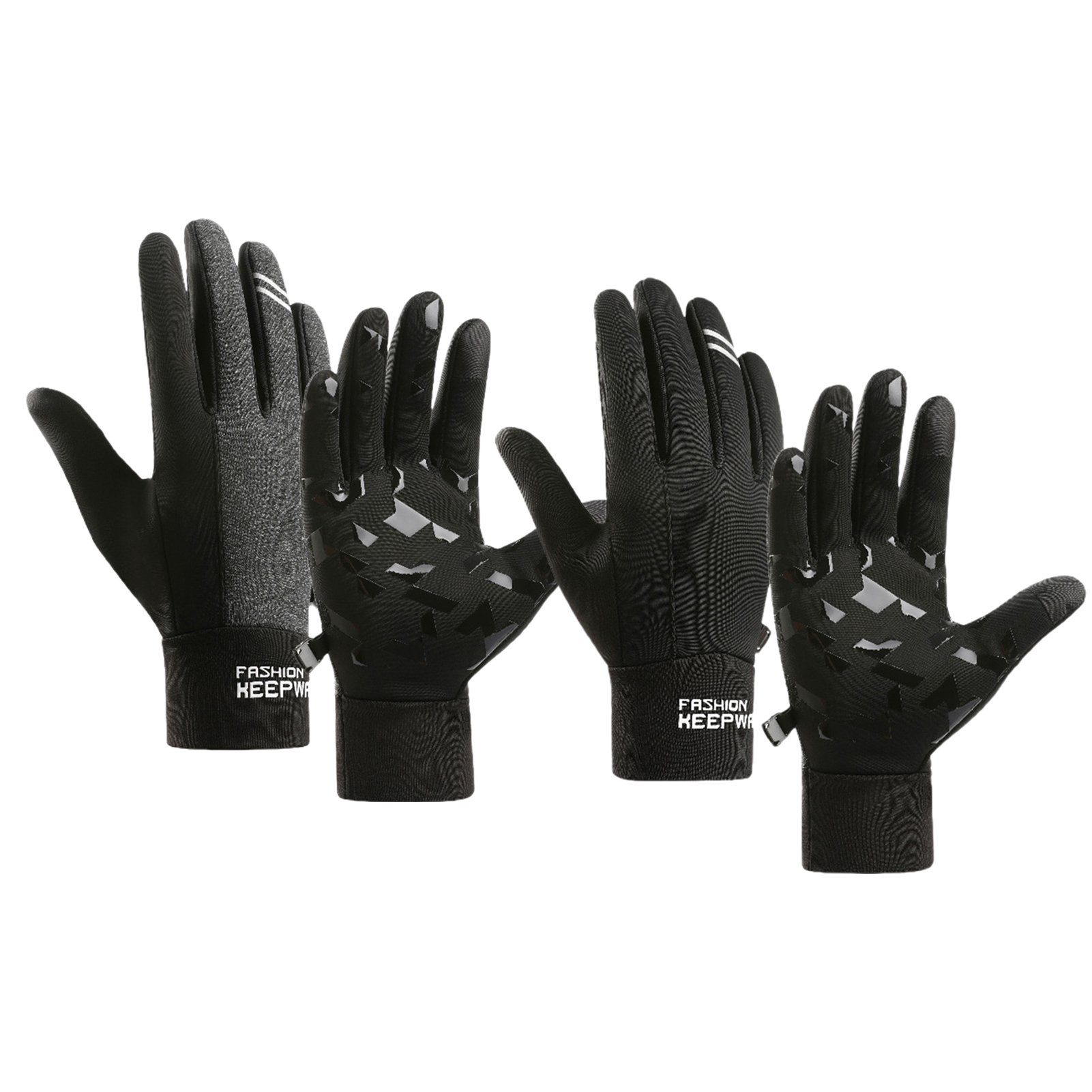 Rutaqian Fahrradhandschuhe Touchscreen Handschuhe, Sport Elastisch Gloves für Herren Damen Touchscreen, Warmhalten, Anti-Verlust