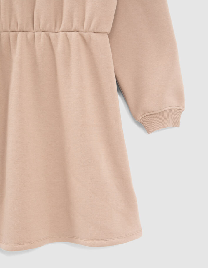 Robe sweat beige taille élastiquée fille