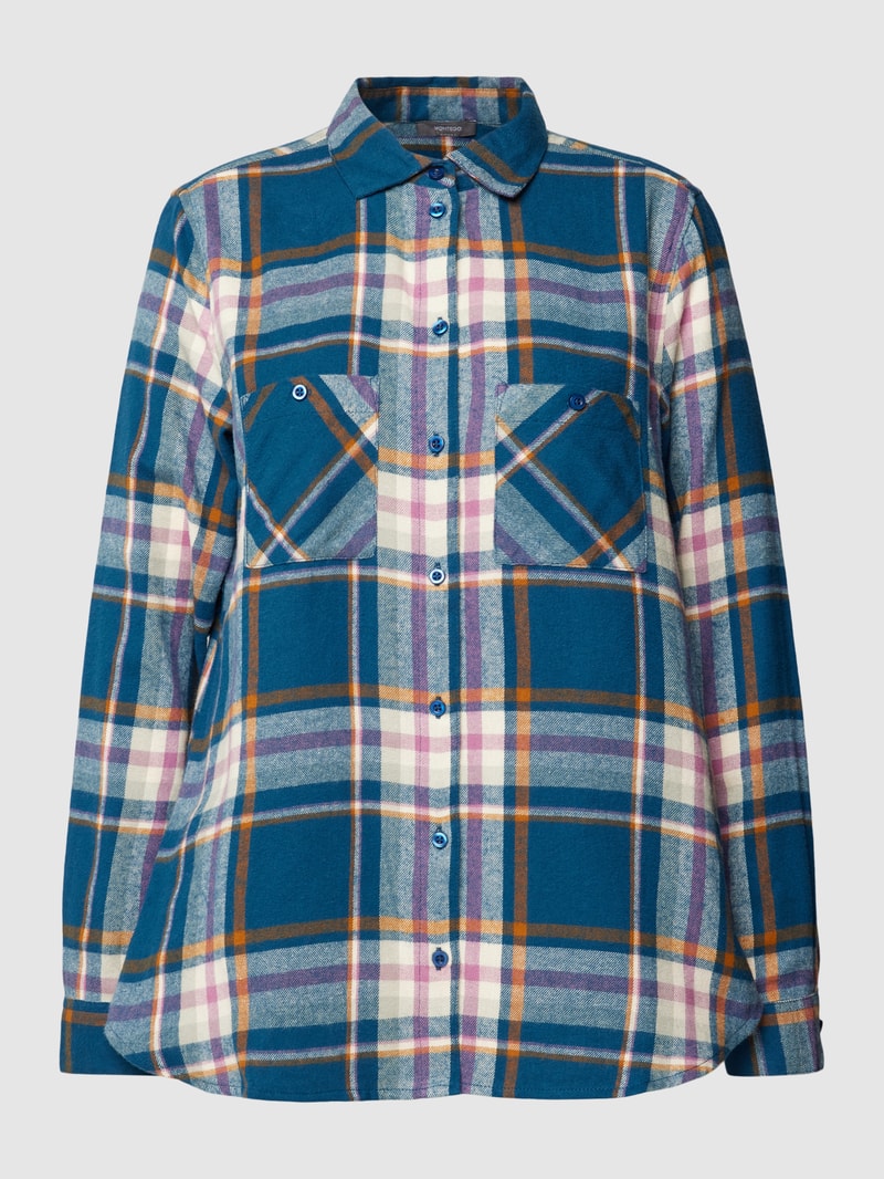 Flanellbluse mit Brusttaschen in senfgelb