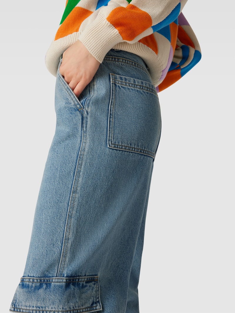 Relaxed Fit Jeans mit Cargotasche in jeans