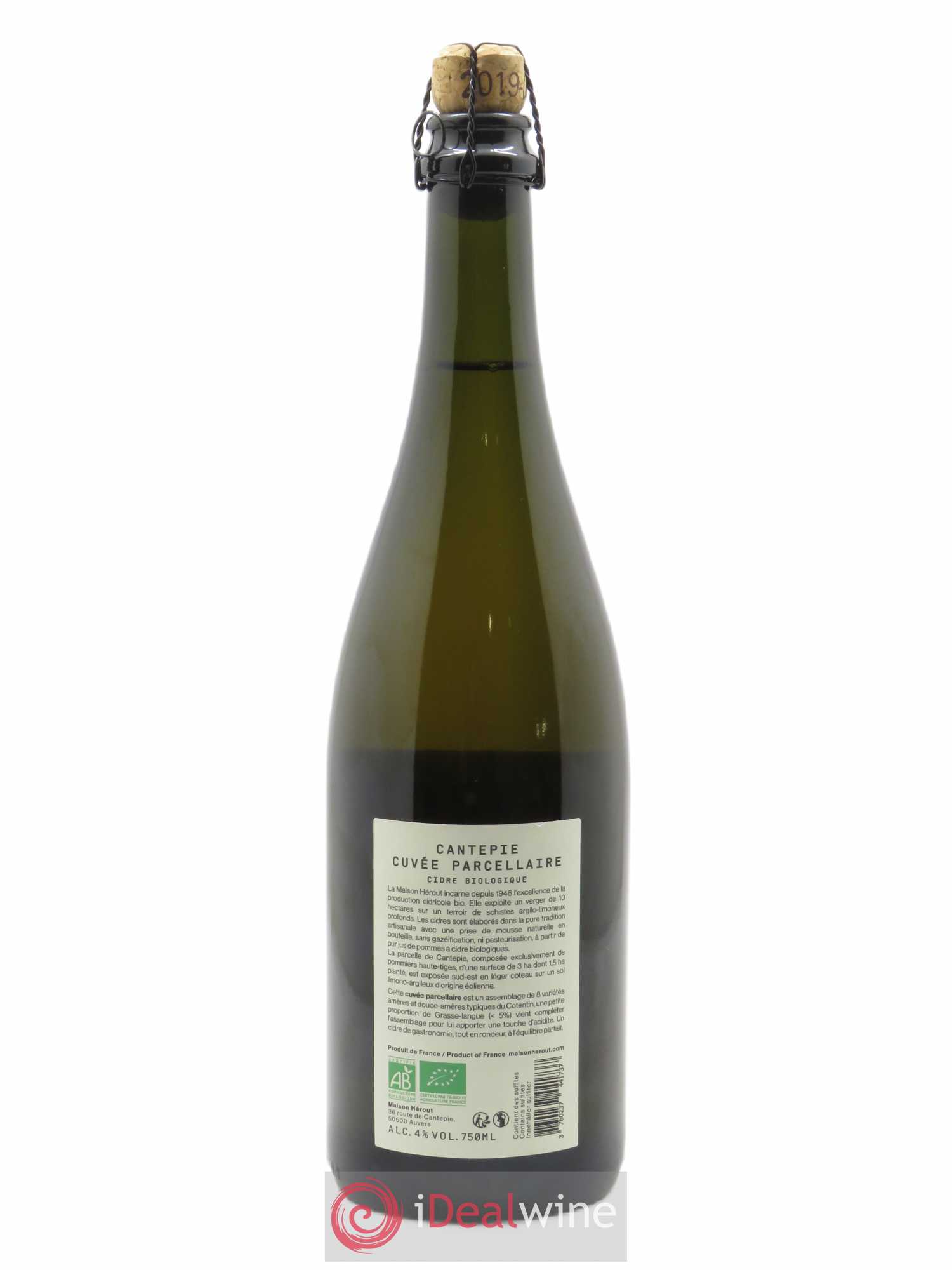 Cidre Cuvée parcellaire Cantepie Herout  2019 - Lot de 1 Bouteille