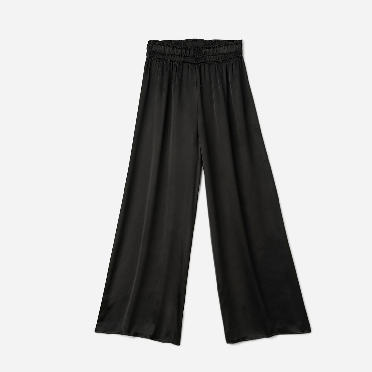 Pantalon large TEXTO noir satiné