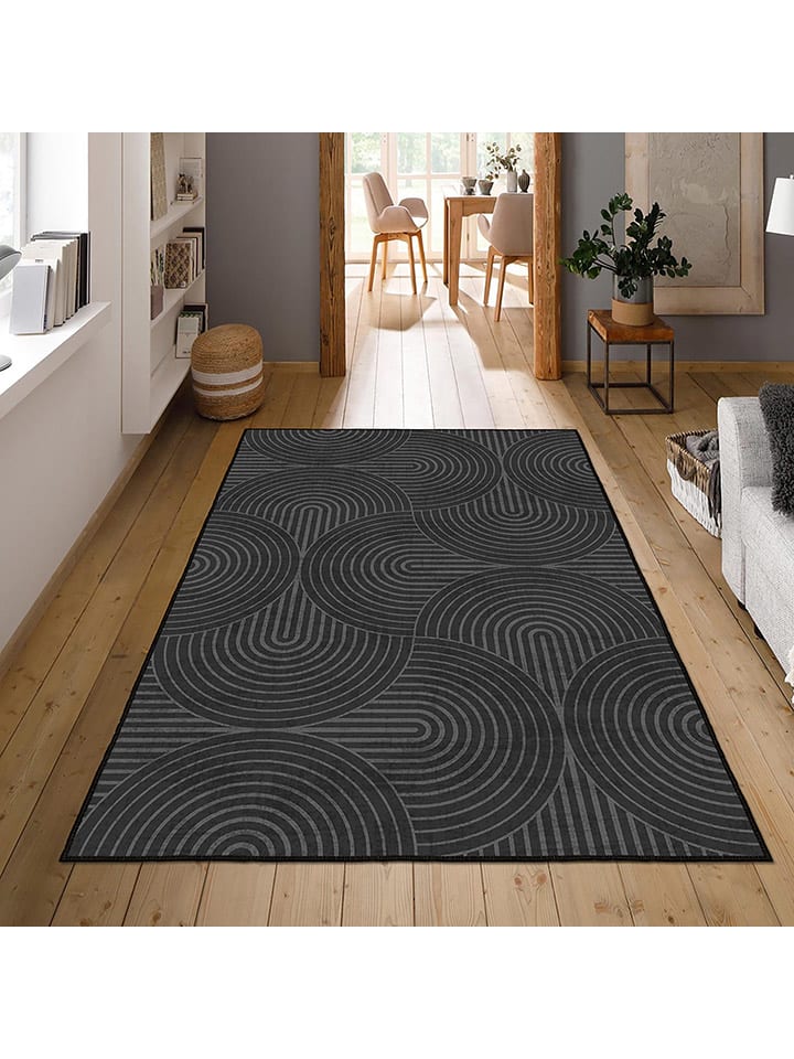 CARPET DIEM Kurzflor-Teppich in Grau/ Schwarz günstig kaufen