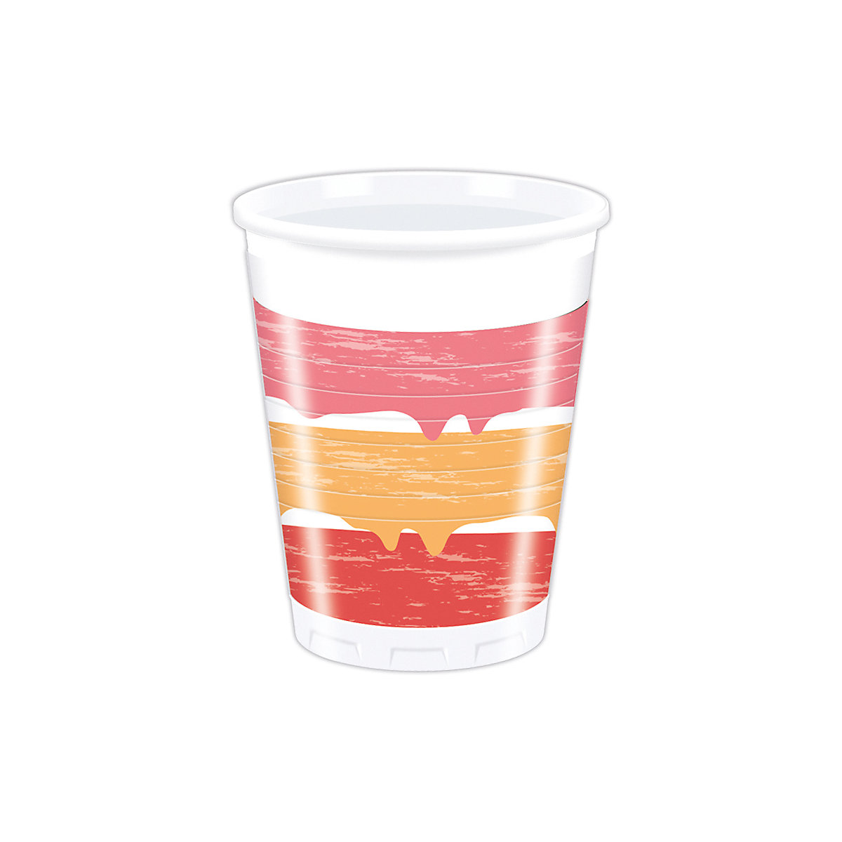 Partybecher/Trinkbecher Birthday Cake, 200 ml, Kunststoff, 8 Stück