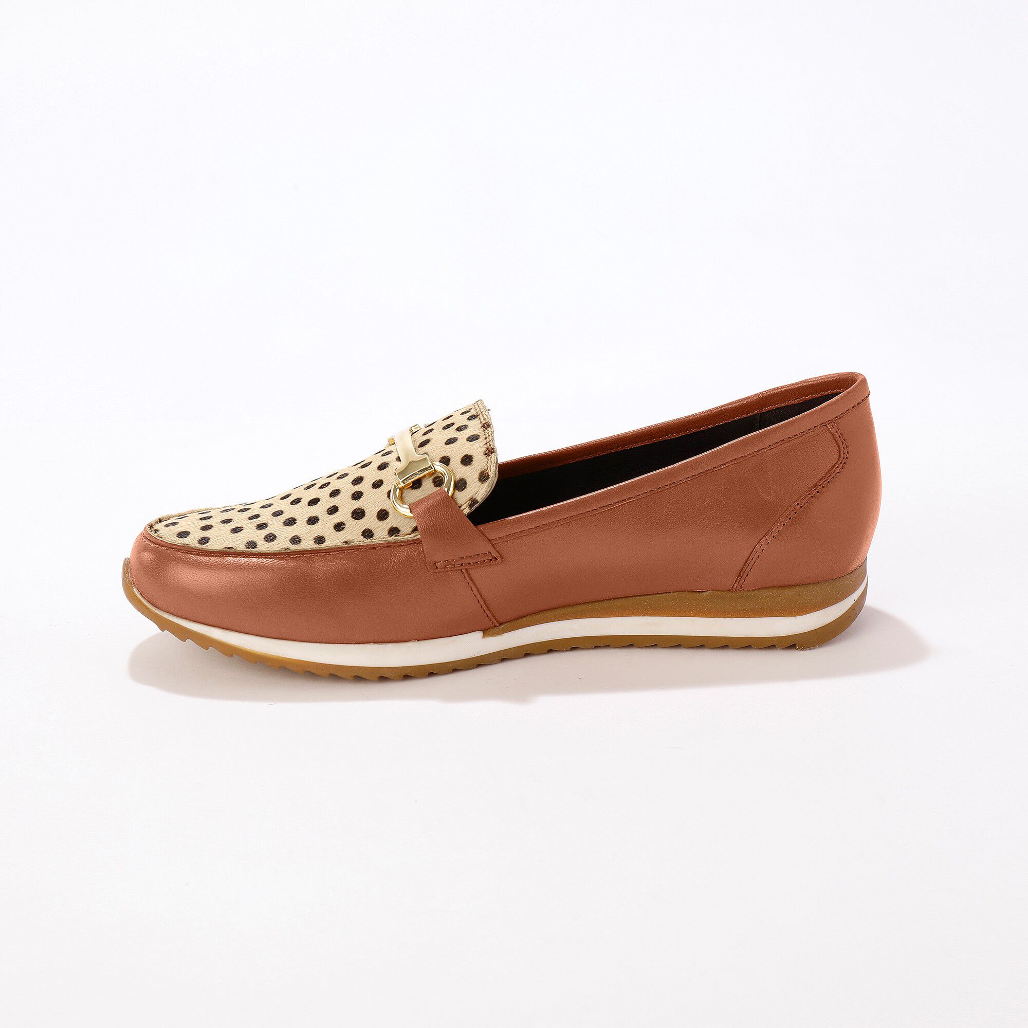Mocassins compensés cuir souple largeur confort