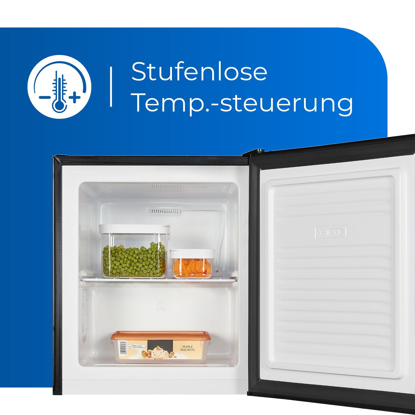 exquisit Gefrierschrank GB05-040E, Mini-Gefrierschrank, kompakt und platzsparend