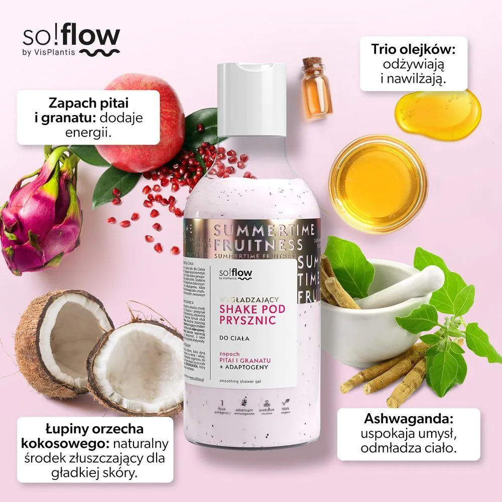 So!Flow umirujući šejk za tuširanje, pitaja i šipak