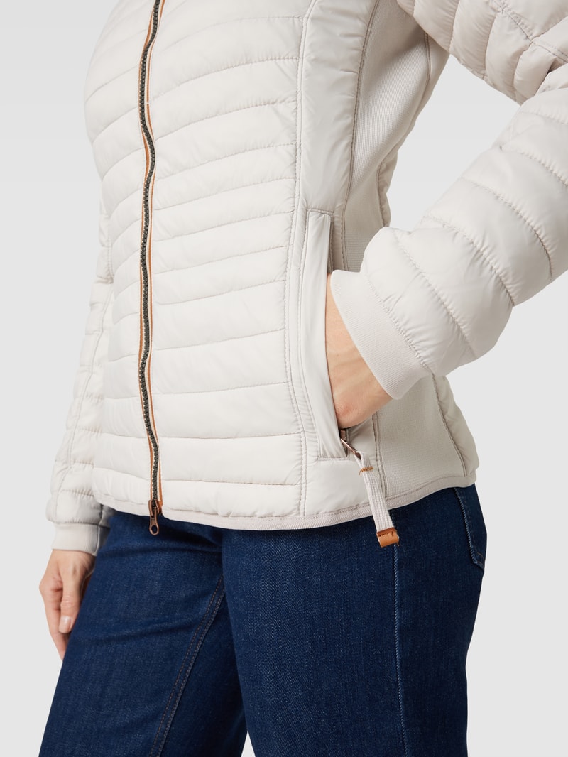Steppjacke mit Label-Details in kitt