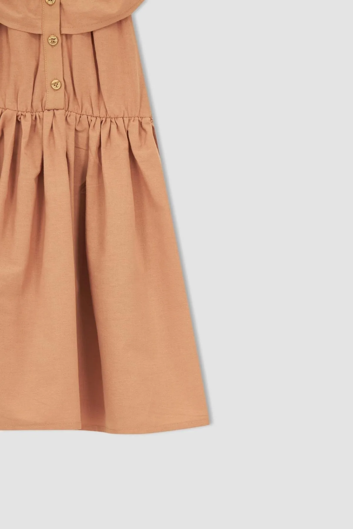 DeFacto  Flexibles, kurzes, ärmelloses Popeline-Kleid mit Carmen-Kragen für Mädchen