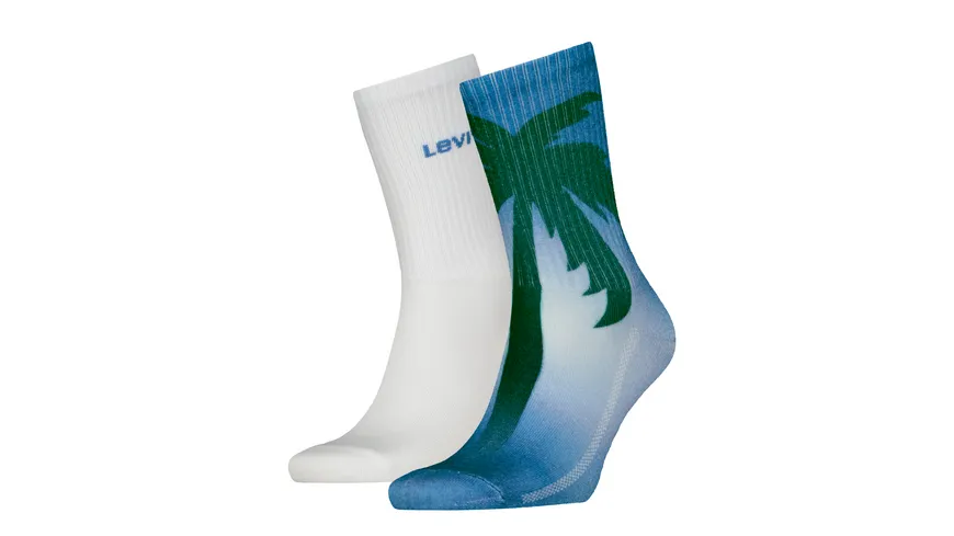 Levis Unisex Sportsocken Short Cut Summer Print 2er Pack blau