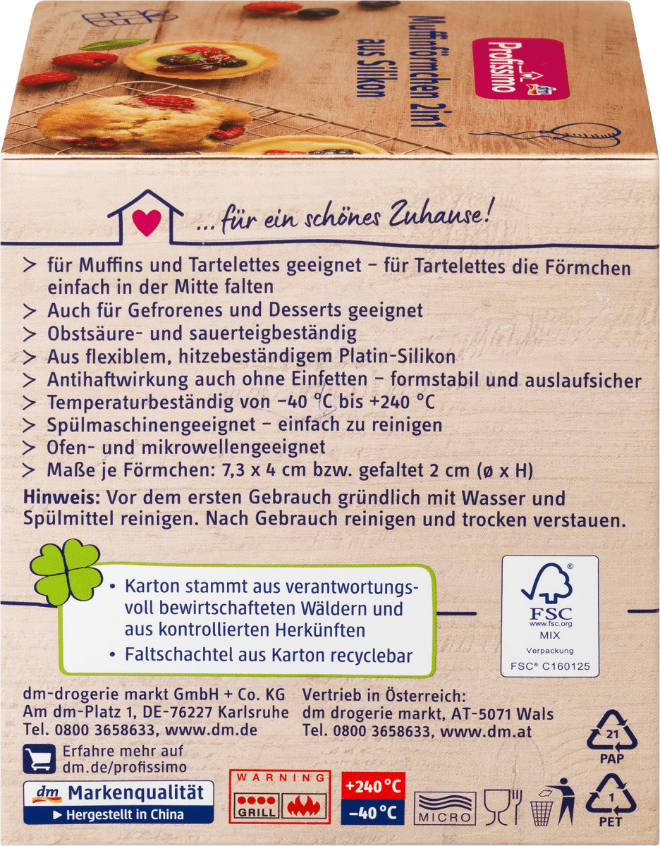 Muffinförmchen 2in1 aus Silikon, 12 St