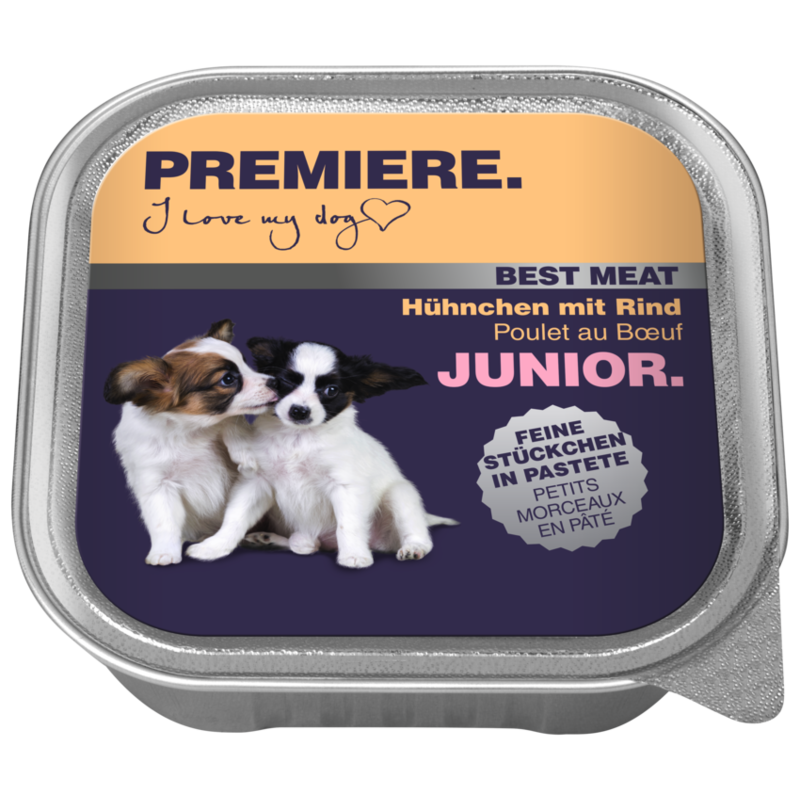 PREMIERE Hundenassfutter PREMIERE Best Meat Junior Hühnchen & Rind 64x100 g