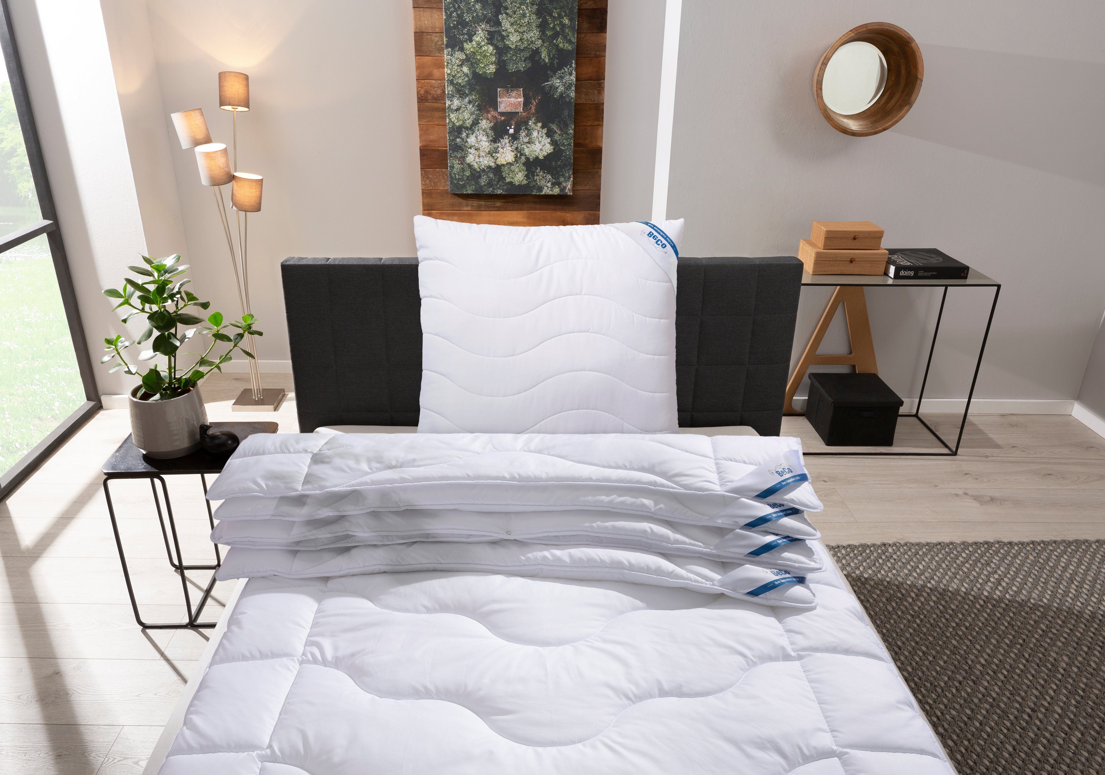 Kunstfaserbettdecke, Sanalux Protect, Beco, Füllung: Polyester, Bezug: Baumwolle oder Polyester, Bettdecke in 135x200, 155x220, 200x200 cm, Sommer oder Winter