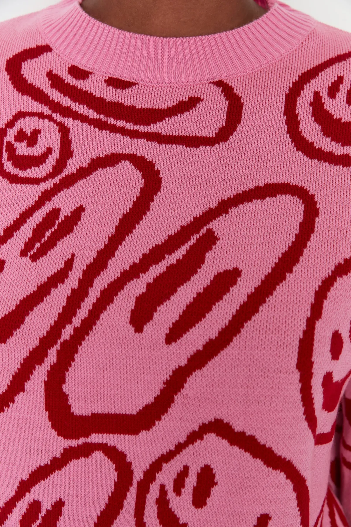 Trendyol Collection  Rosa Strickpullover mit Muster TWOAW22KZ0950
