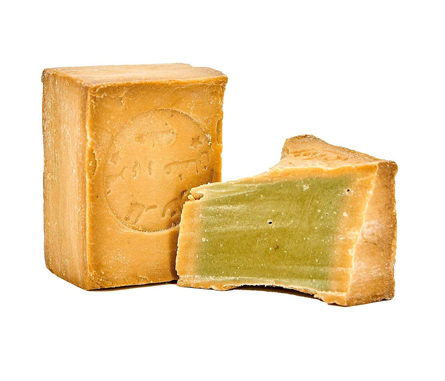 Carenesse Seifen-Set Original Aleppo Seife 2 x 200 g, 5% Lorbeeröl & 95% Olivenöl, Alepposeife, Aleppo-Seife, Lorbeerölseife, Olivenölseife, Duschseife