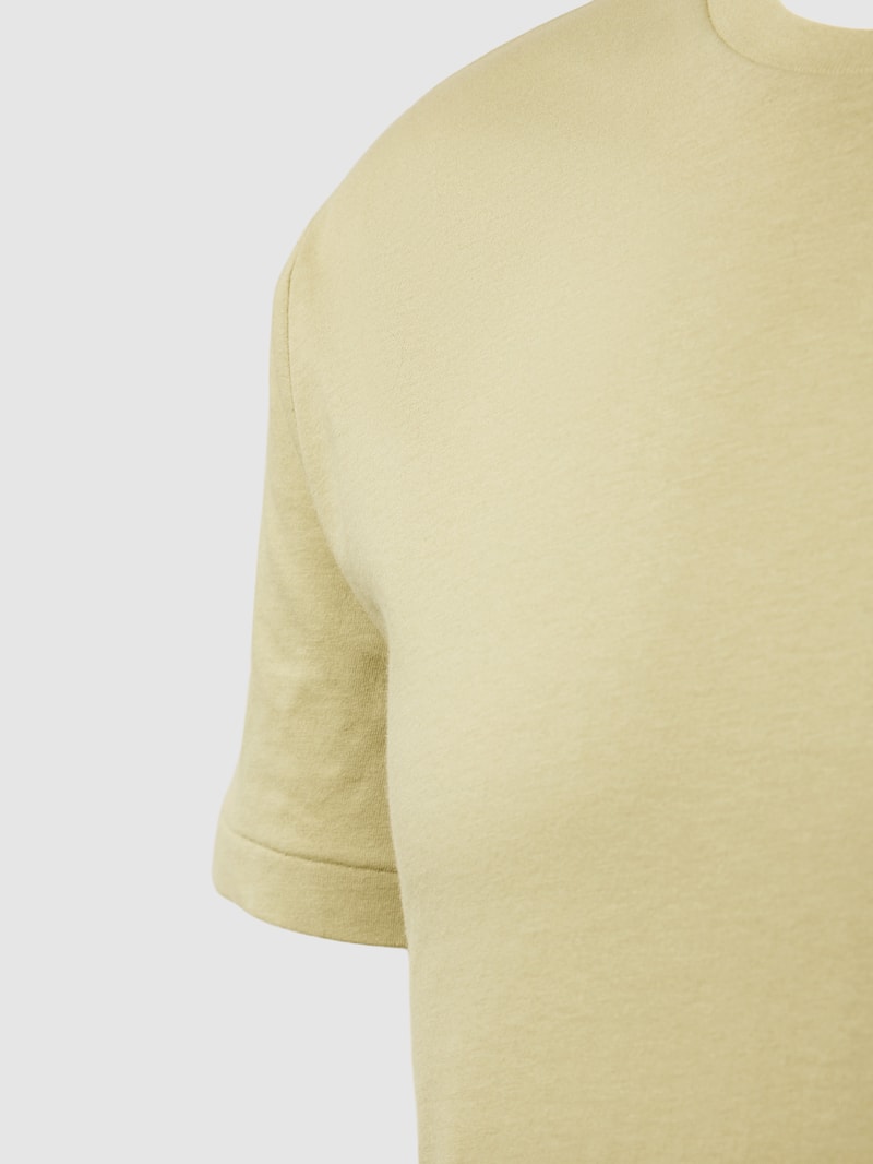 T-shirt Set mit Label-Stitching Modell 'Crew' in olivgrün