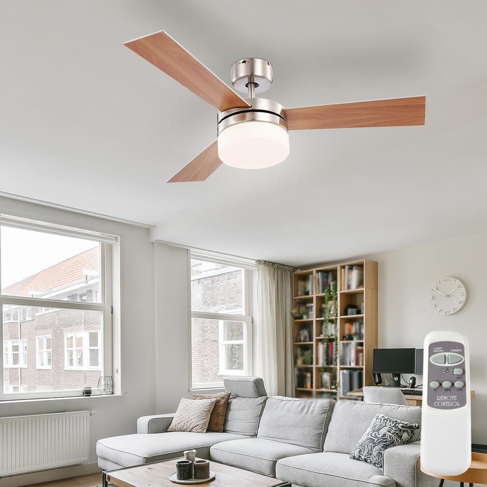 etc-shop Deckenventilator, Deckenventilator mit Fernbedienung 3 Stufen Vor-Rücklauf