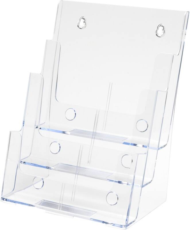 Deflecto Prospektständer DIN A4 24,5 (B) x 16 (T) x 32,2 (H) cm Transparent
