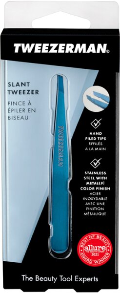 Tweezerman Slant Tweezer - Schräge Pinzette, Bell Bottom Blue Pinzette
