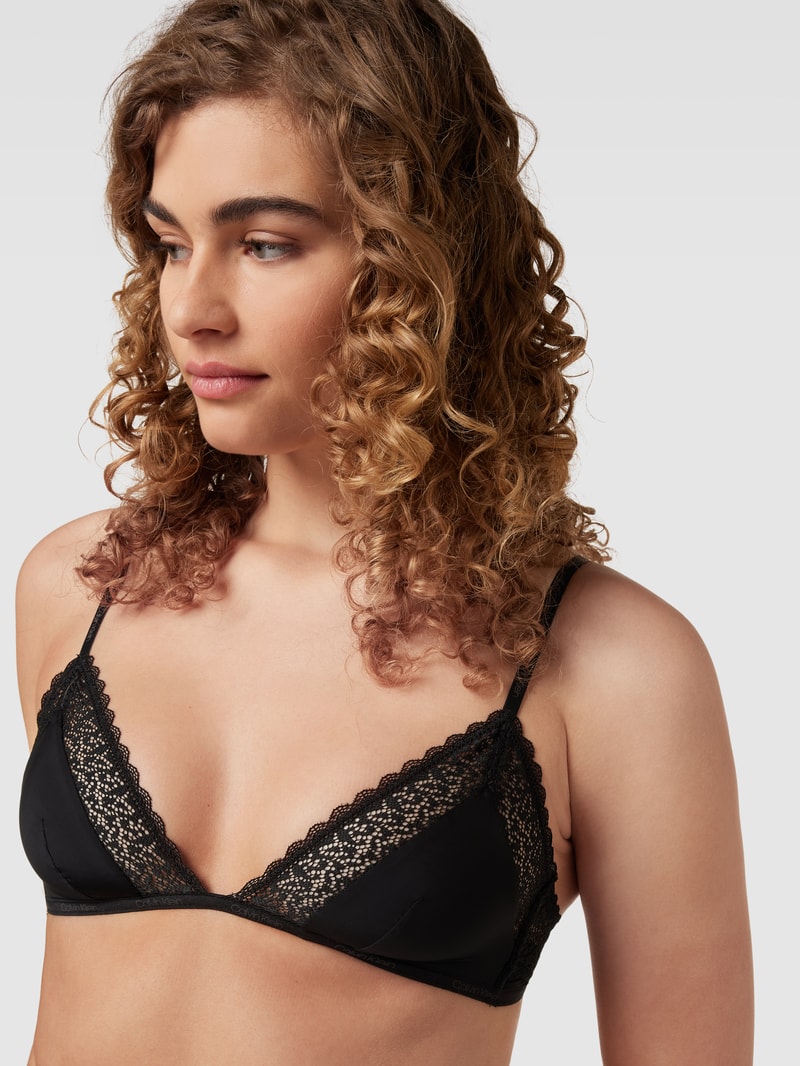 Bustier mit Spitzenbesatz Modell 'FLIRTY' in schwarz