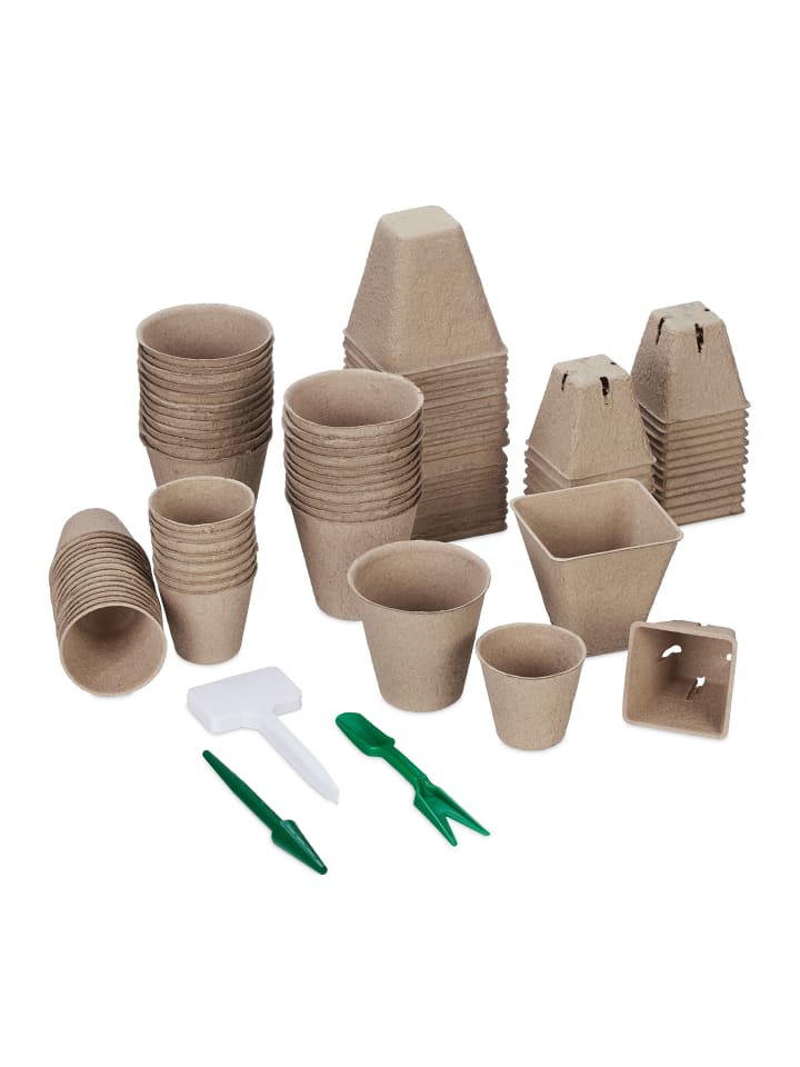 relaxdays 96 x Anzuchttöpfe in Braun günstig kaufen onesize