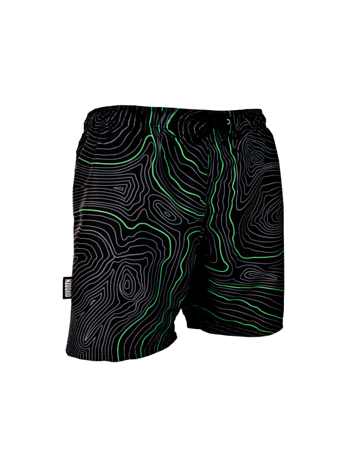 GUGGEN MOUNTAIN Badehose für Herren in grün in schwarz günstig kaufen L