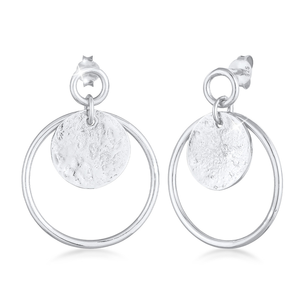 Elli Elli Boucles d'Oreilles Boucles d'oreilles pour femmes Basic rond en argent 925 s Boucles d'oreilles