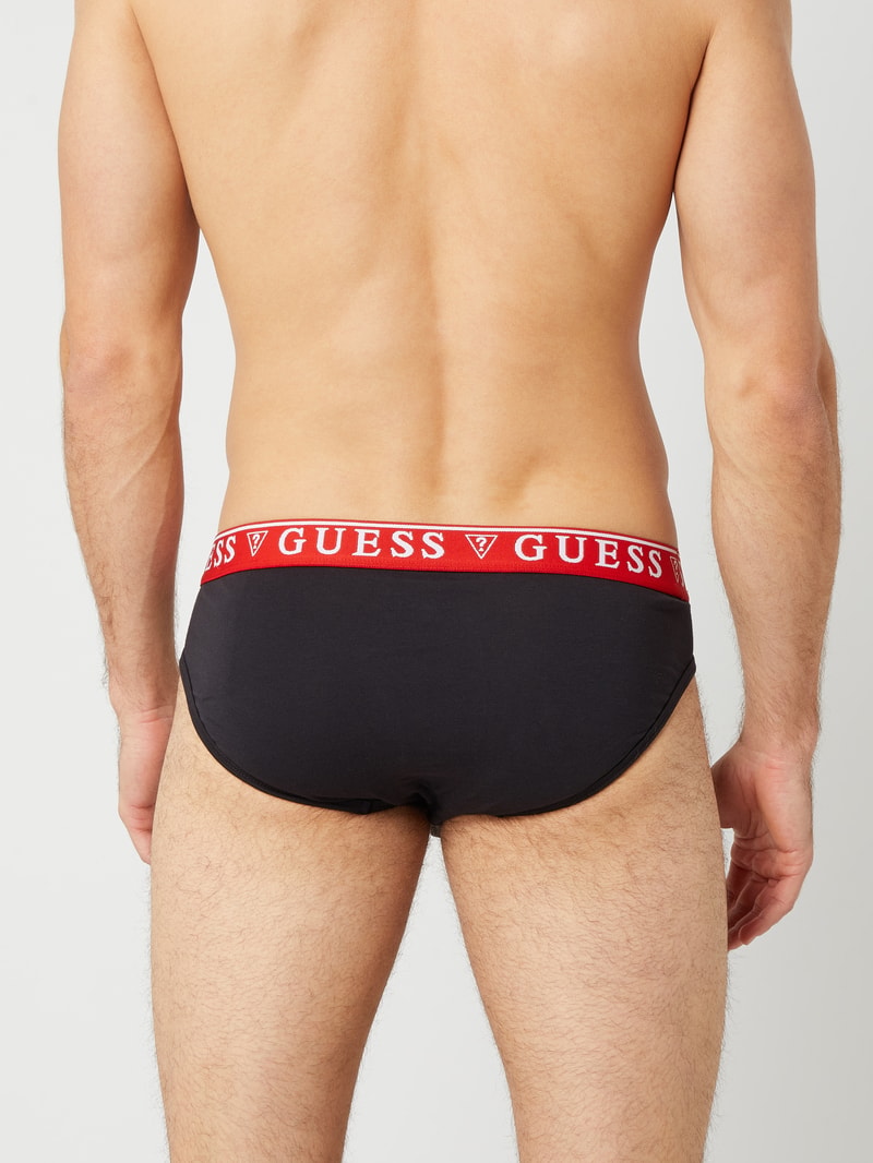 Slip mit elastischem Logo-Bund im 3er-Pack in schwarz