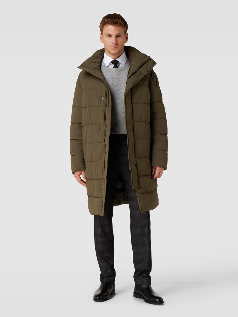 Steppjacke in unifarbenem Design Modell 'Winston' in olivgrün