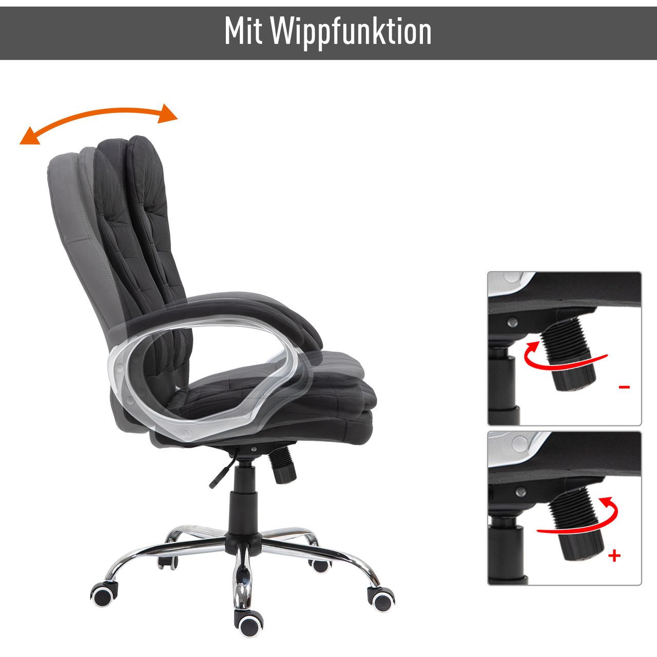 Vinsetto Bürostuhl Arbeitsstuhl Schreibtischstuhl Drehstuhl höhenverstellbar