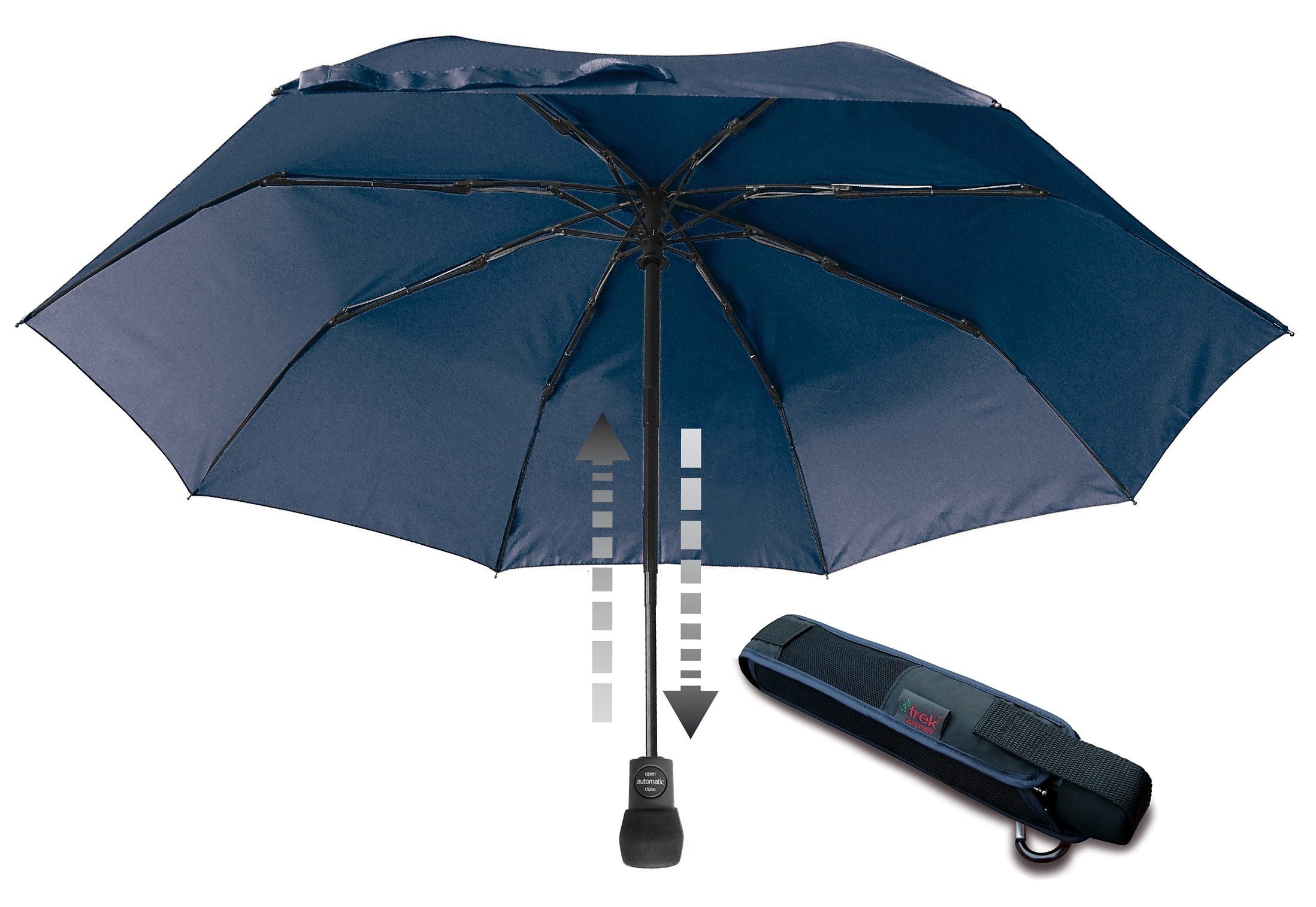 EuroSCHIRM® Taschenregenschirm light trek, Automatik, mit integriertem Kompass