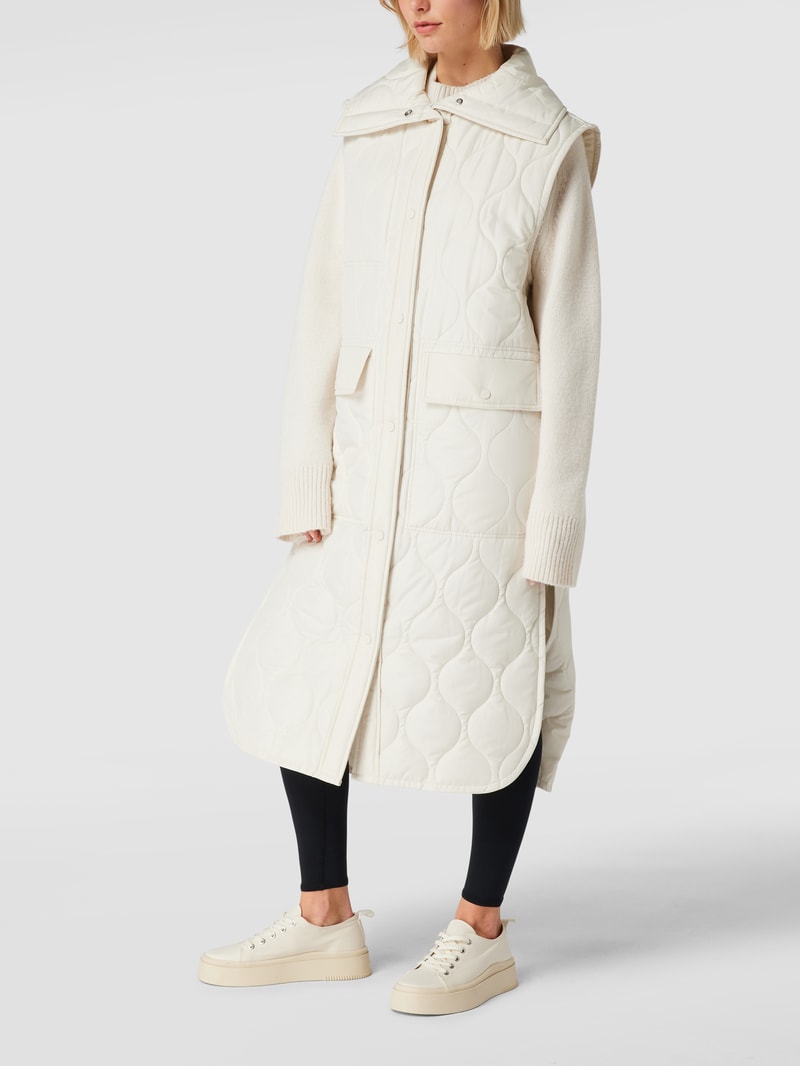 Steppweste mit Stehkragen in offwhite