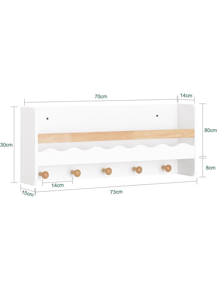 SoBuy Kindergarderobe in Weiß - (B)73 x (H)30 x (T)15cm günstig kaufen onesize