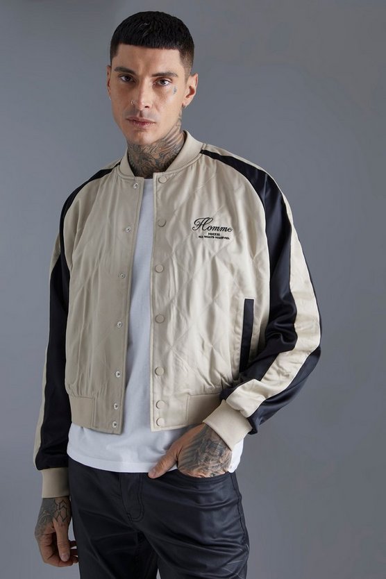 Kastige gestepptes Homme Satin-Jacke