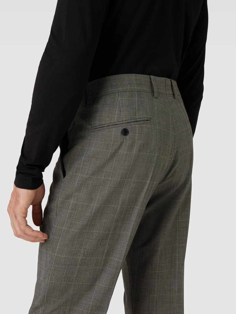 Chino mit Glencheck-Muster Modell 'Mace' in beige