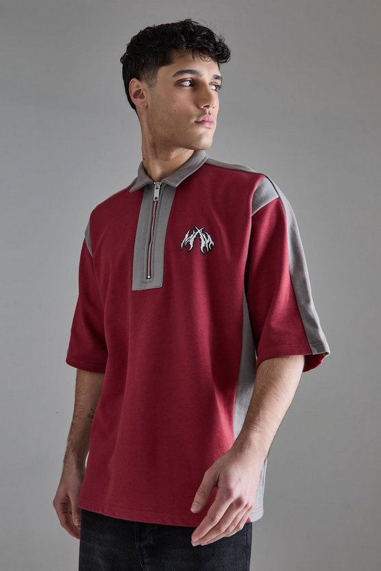 Oversize Colorblock Polo-Sweatshirt