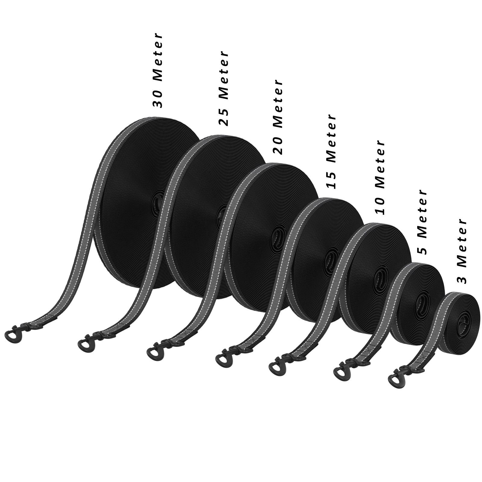 Wellgro Hundeleine Schleppleine für Hunde mit Handschlaufe Anti-Slip reflektierend
