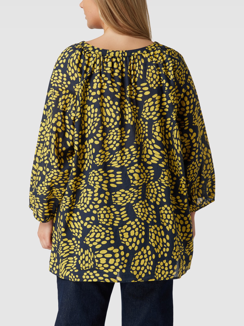 PLUS SIZE Tunika mit Allover-Muster Modell 'POP SAFARI' in dunkelblau