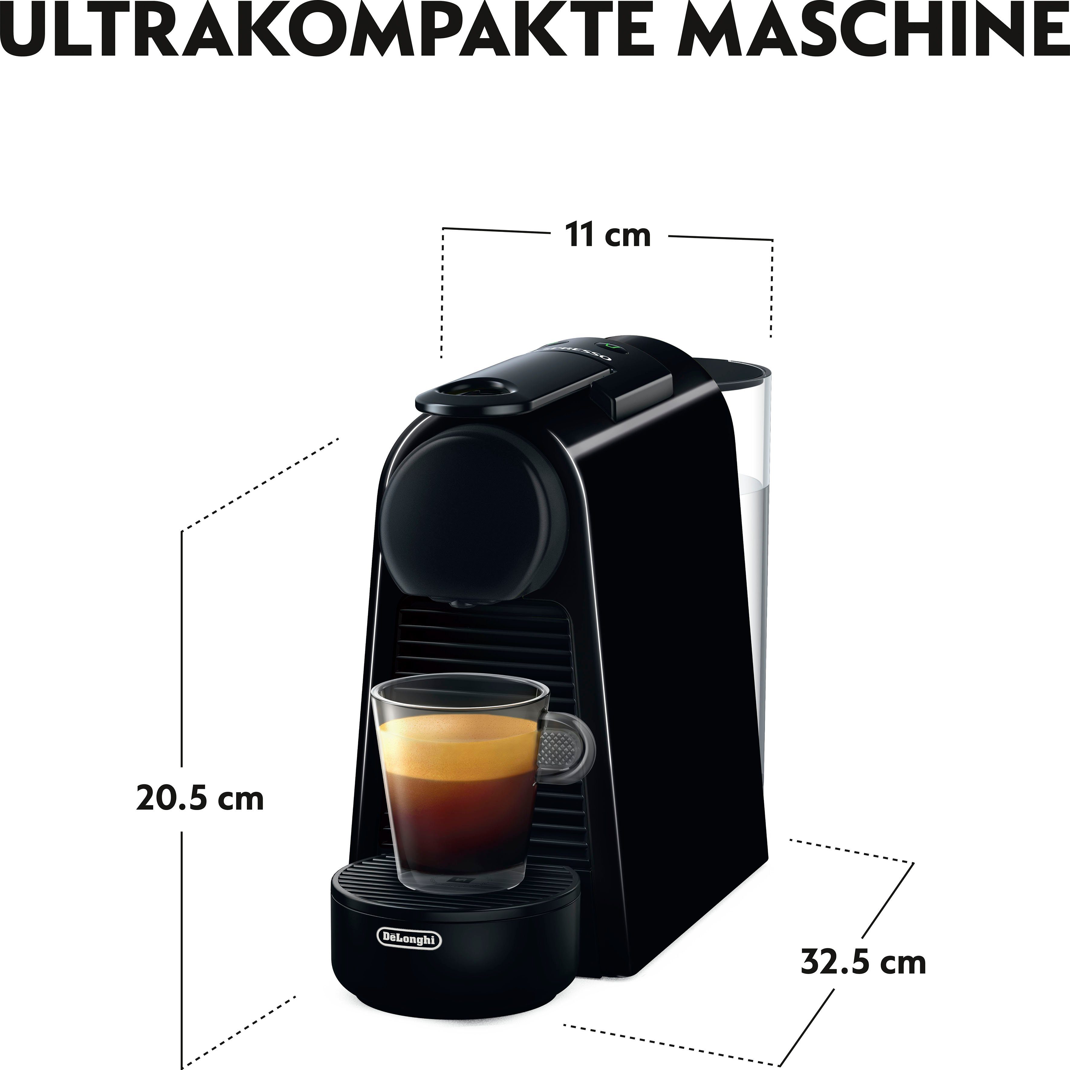 Nespresso Kapselmaschine Essenza Mini EN85.B von DeLonghi, Black, inkl. Willkommenspaket mit 7 Kapseln