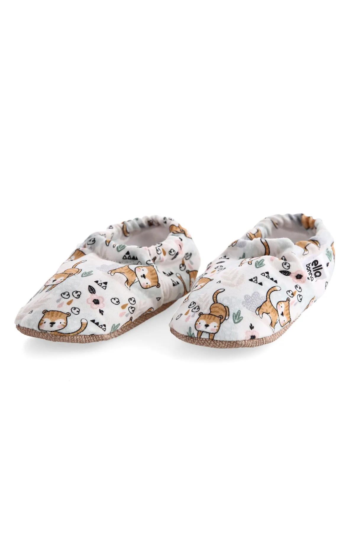 Ella Bonna  Babyschuhe mit rutschfester Sohle, Katzenmuster, Heimstiefel, Hausschuhe, Kinderzimmerschuhe, Hausschuhe