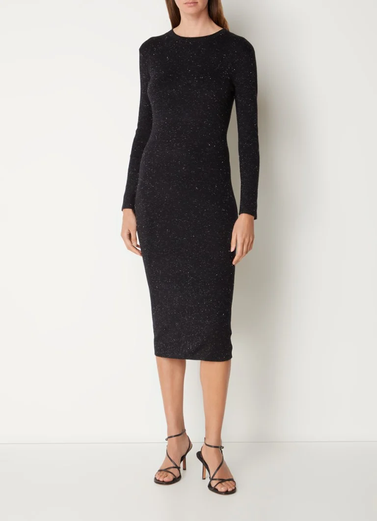 Whistles Annie Feinstrick-Midikleid mit Glitzer